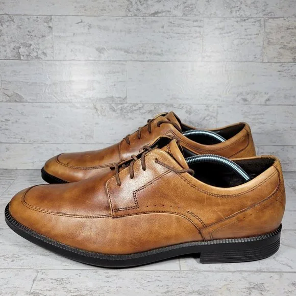 Rockport | Shoes | Rockport Mens Apron Toe H79737 Slip Resistant Brown  Dress Shoes Oxfords Sz 3 M | Poshmark
